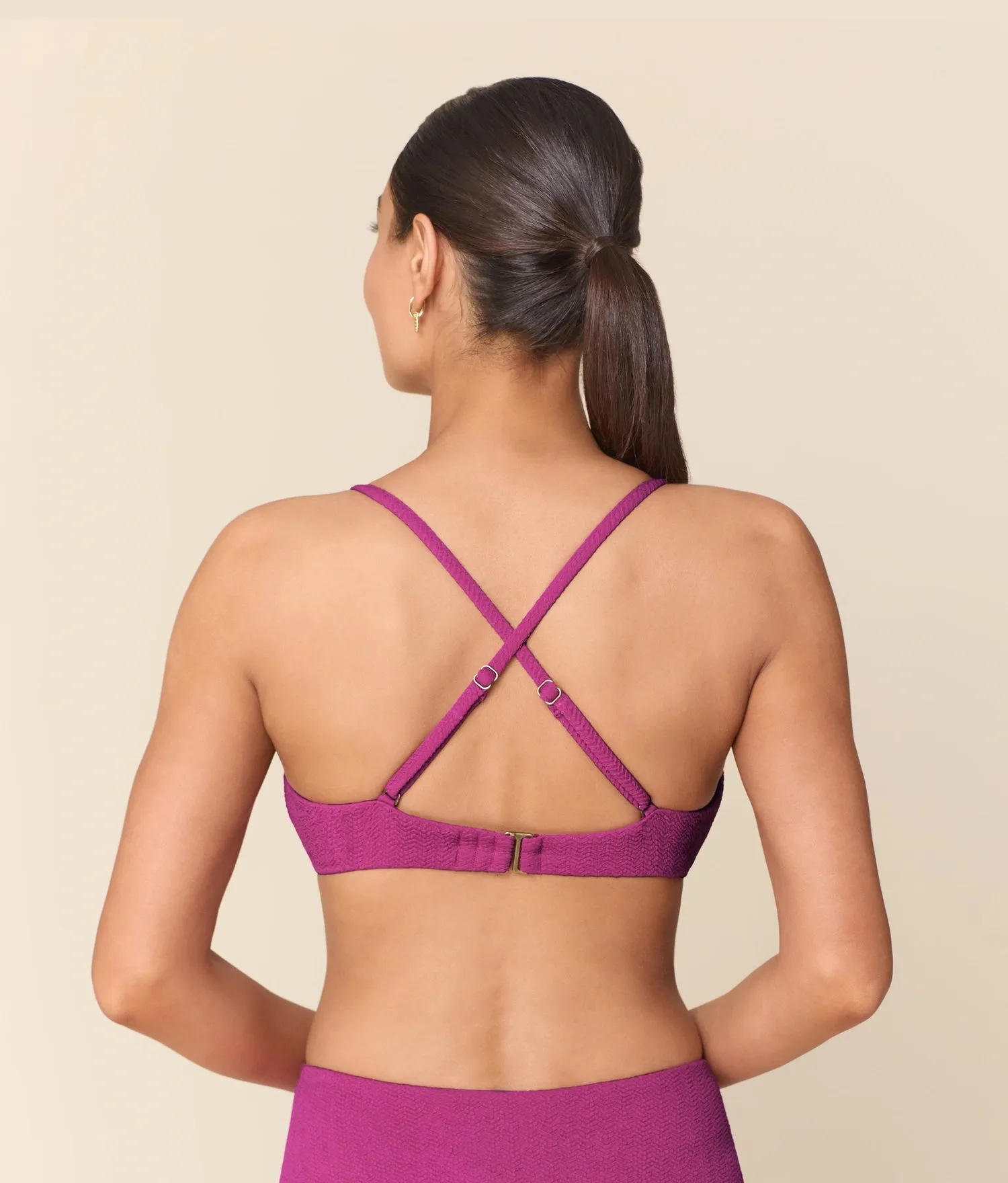 The Essex Bikini Top - Seersucker Wave - Juicy sold by Andie product image thumbnail 2