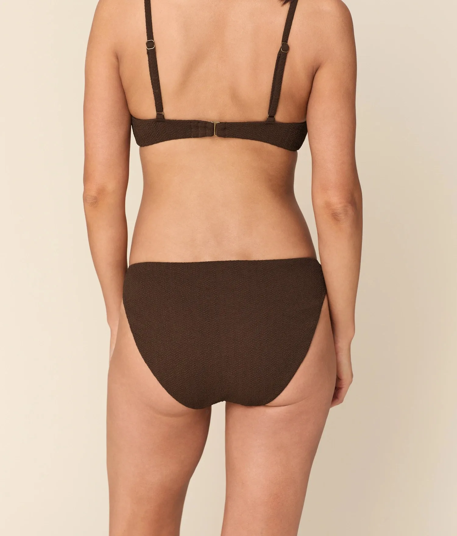 The Bonita Bikini Bottom - Seersucker Wave - Walnut sold by Andie product image thumbnail 2