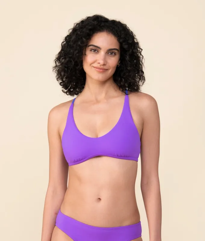 The Valencia Top - Eco Nylon - Purple Multi made by Andie