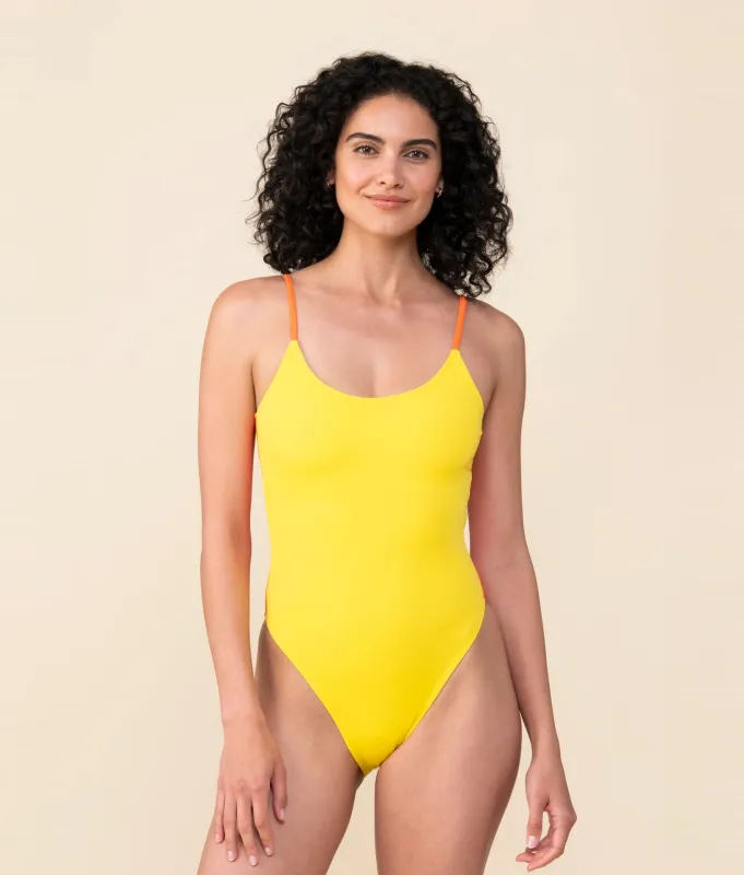 The Laguna One Piece - Eco Nylon - Yellow Multi - Classic made by Andie