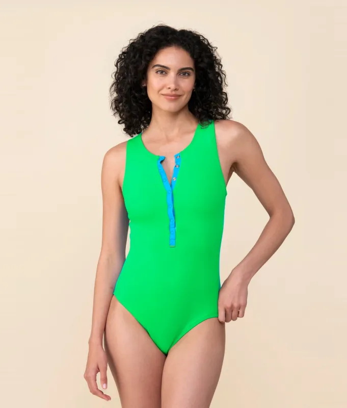 The Malibu One Piece - Eco Nylon - Blue Multi - Classic made by Andie