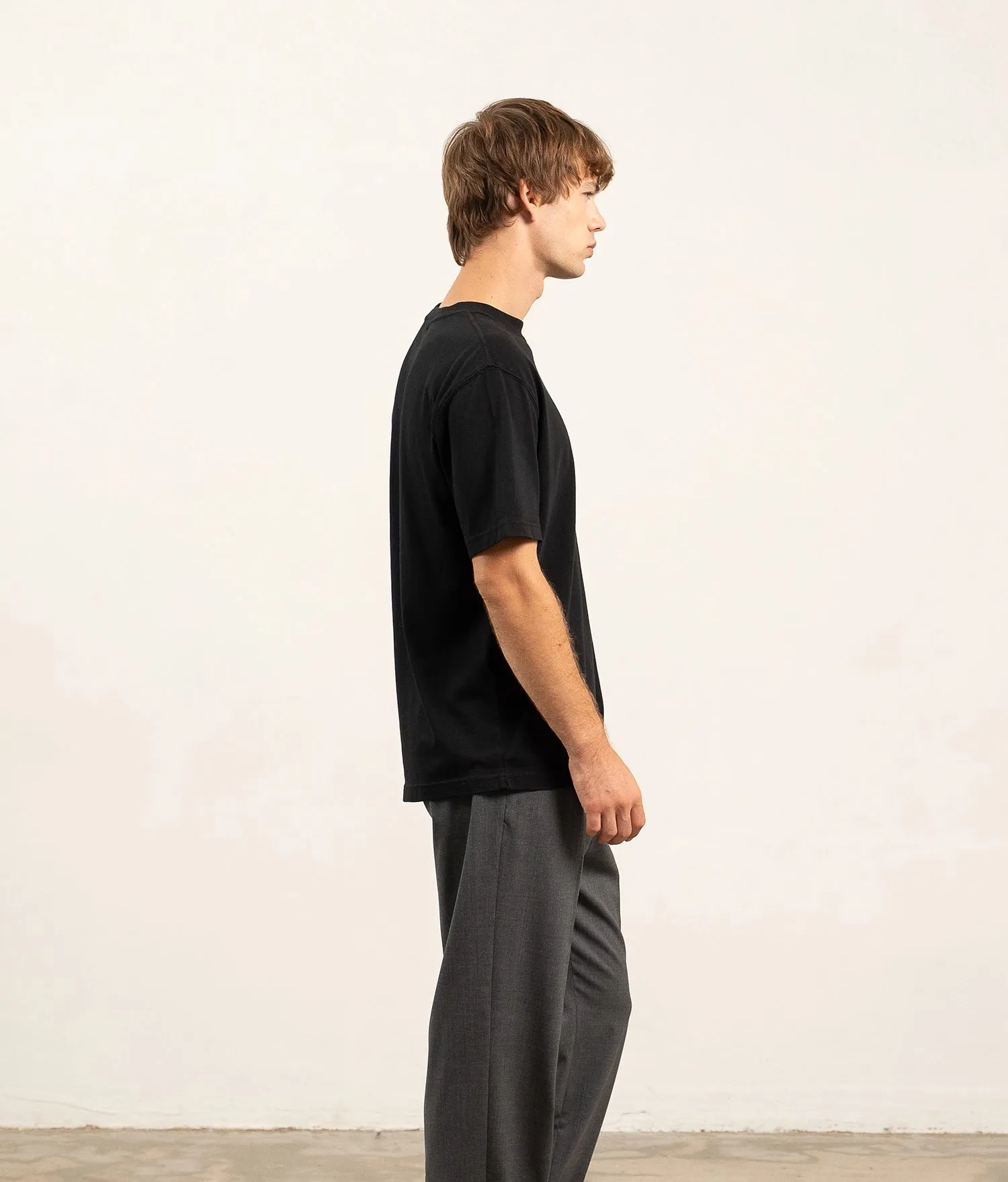 Mens Relaxed Short Sleeve Tee - Reactive Dye Jersey - Black sold by Andie product image thumbnail 5