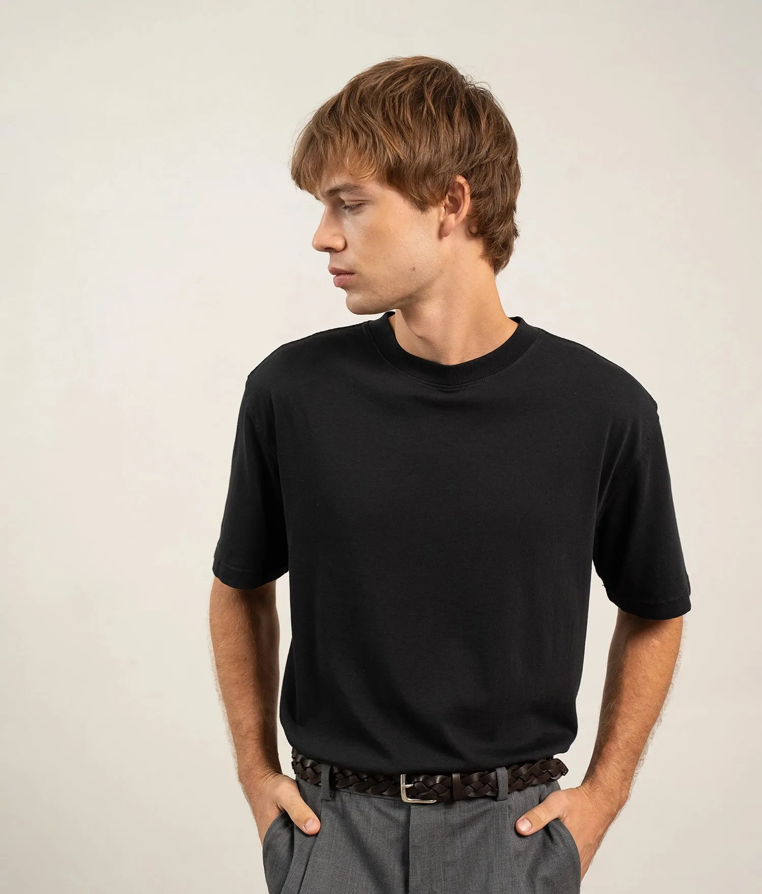 Mens Relaxed Short Sleeve Tee - Reactive Dye Jersey - Black sold by Andie product image thumbnail 3