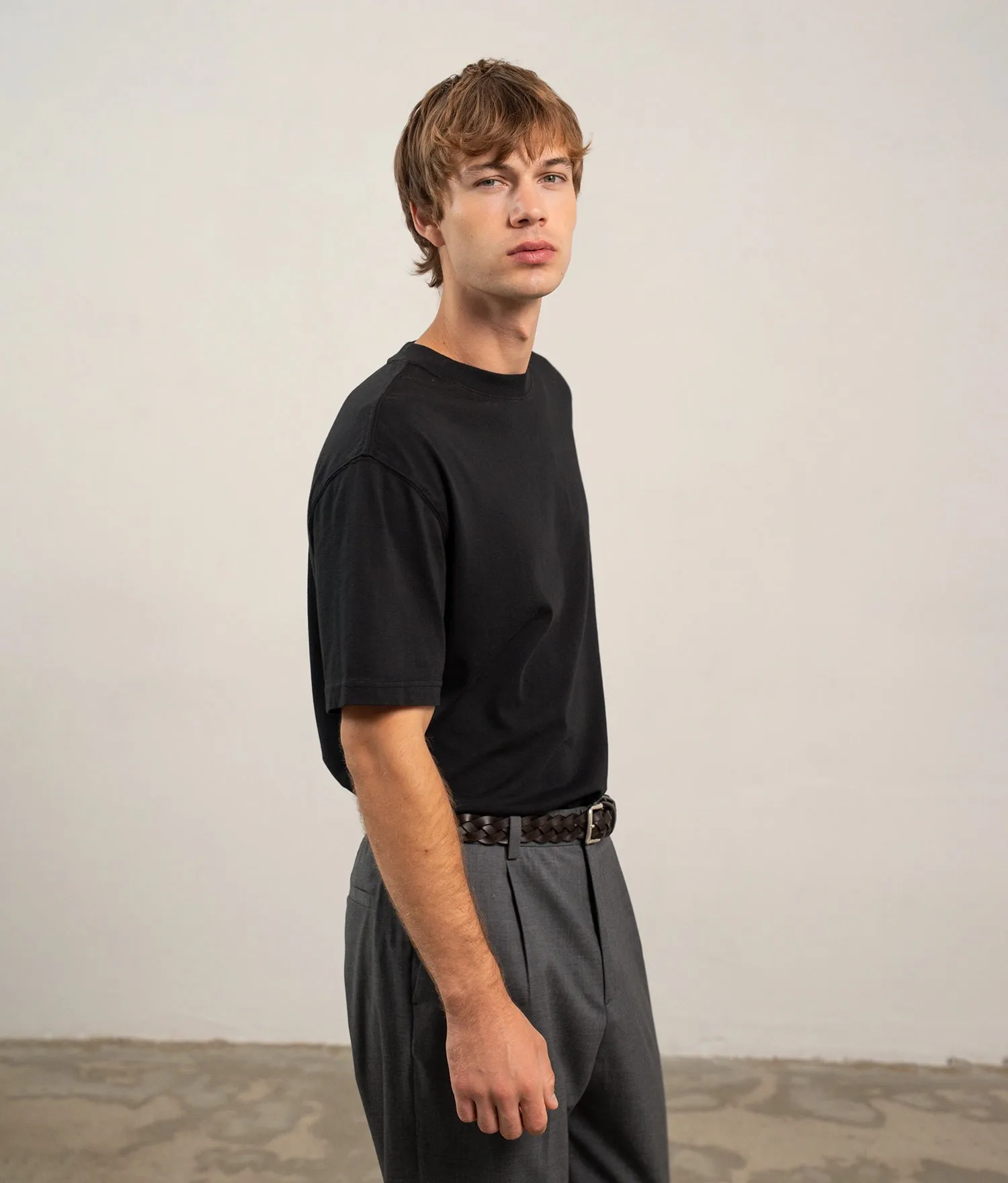 Mens Relaxed Short Sleeve Tee - Reactive Dye Jersey - Black sold by Andie product image thumbnail 4