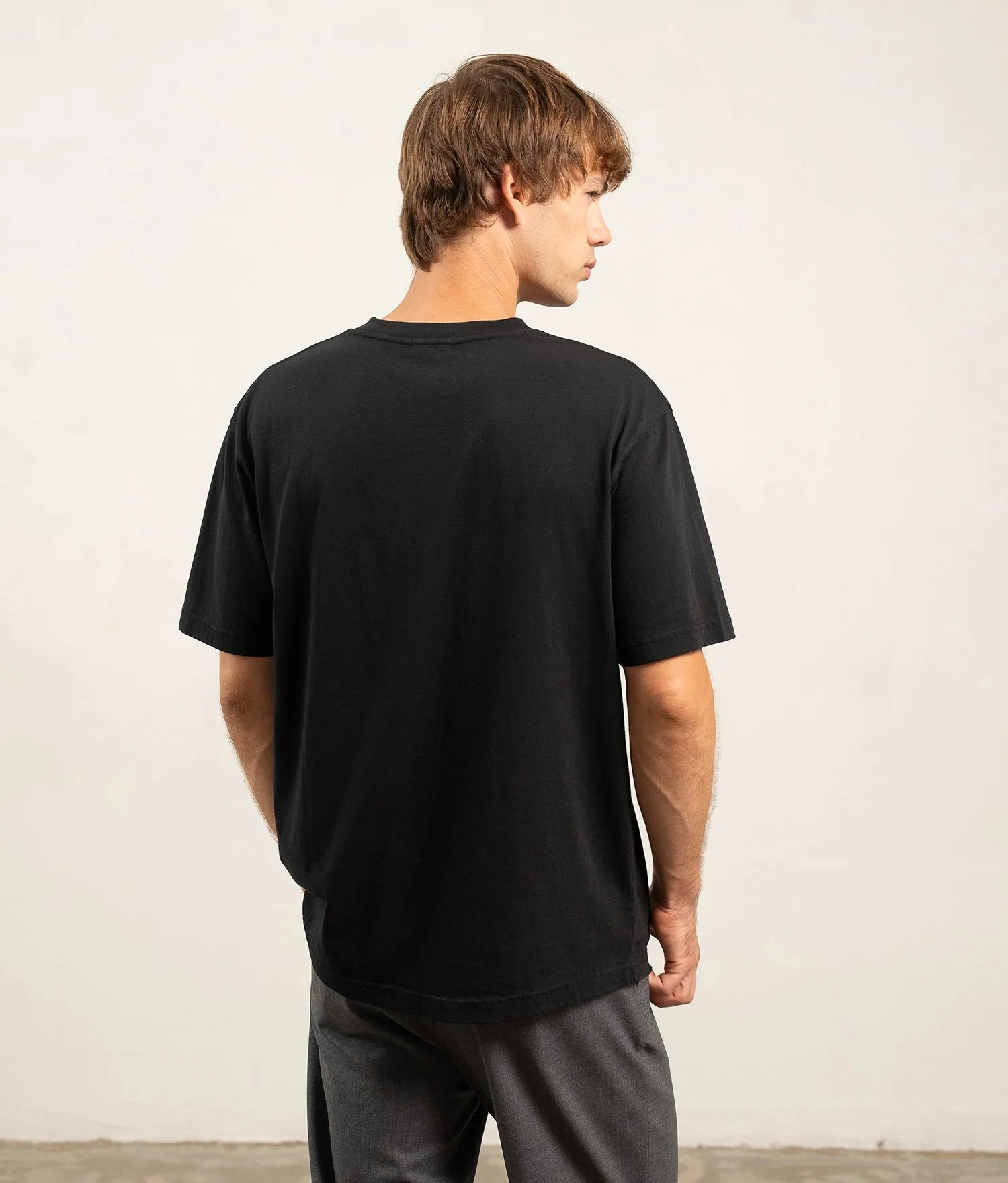 Mens Relaxed Short Sleeve Tee - Reactive Dye Jersey - Black sold by Andie product image thumbnail 2