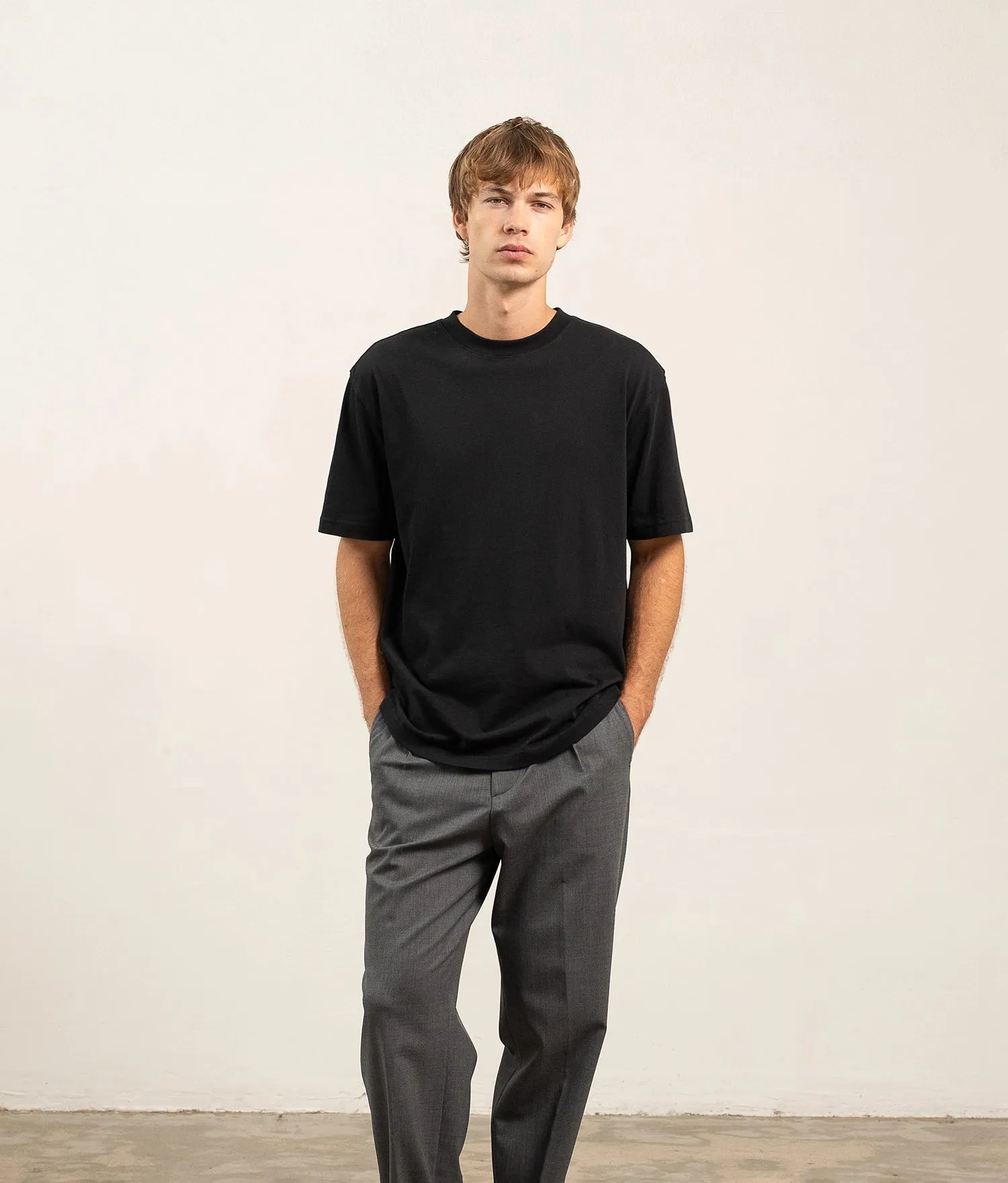 Mens Relaxed Short Sleeve Tee - Reactive Dye Jersey - Black sold by Andie