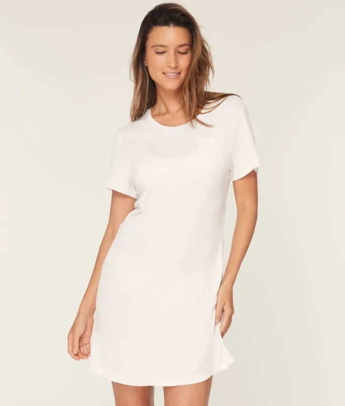 The T Shirt Dress - Waffle - Snow sold by Andie