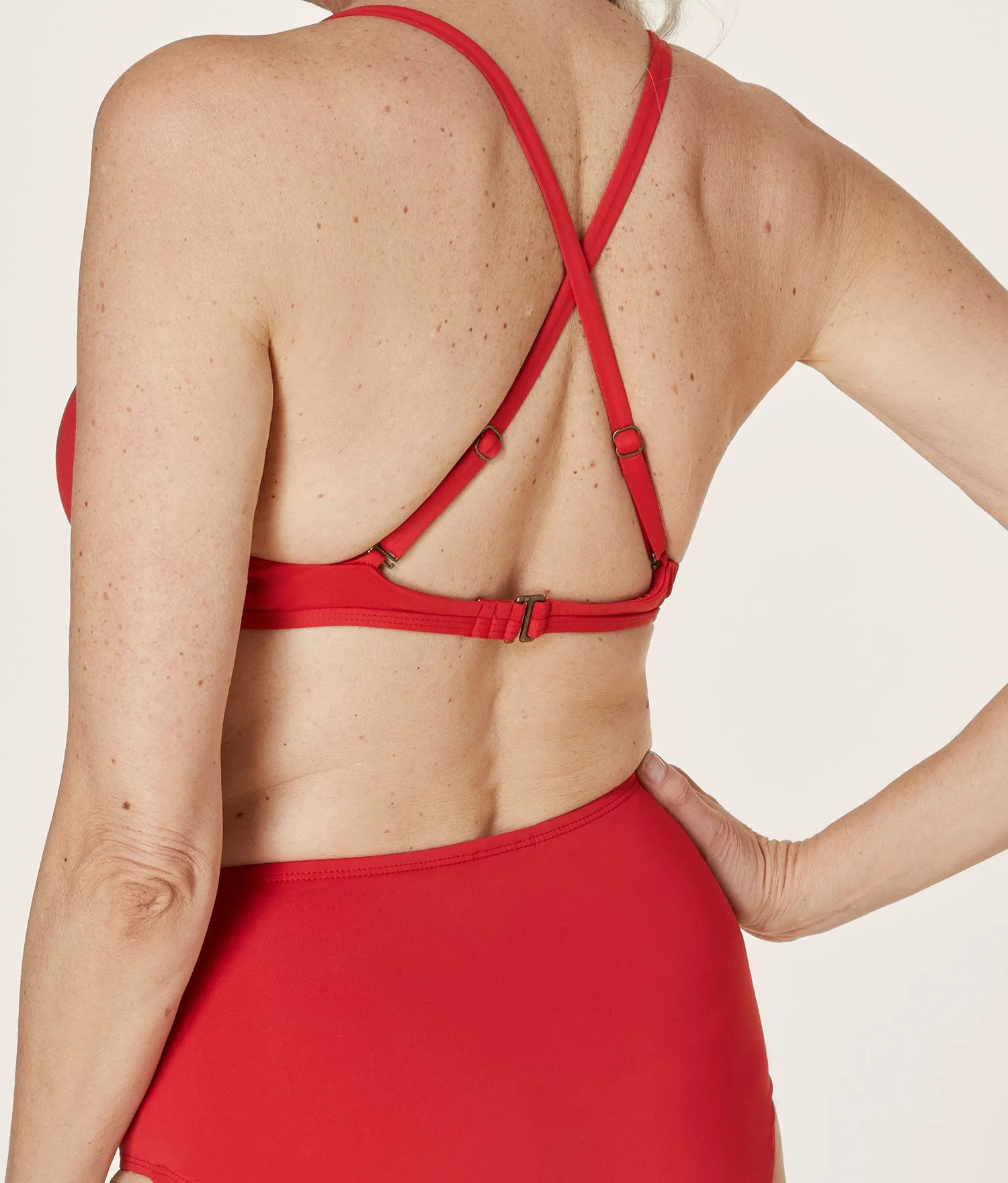 The Valencia Bikini Top - Flat - Cherry Red sold by Andie product image thumbnail 3