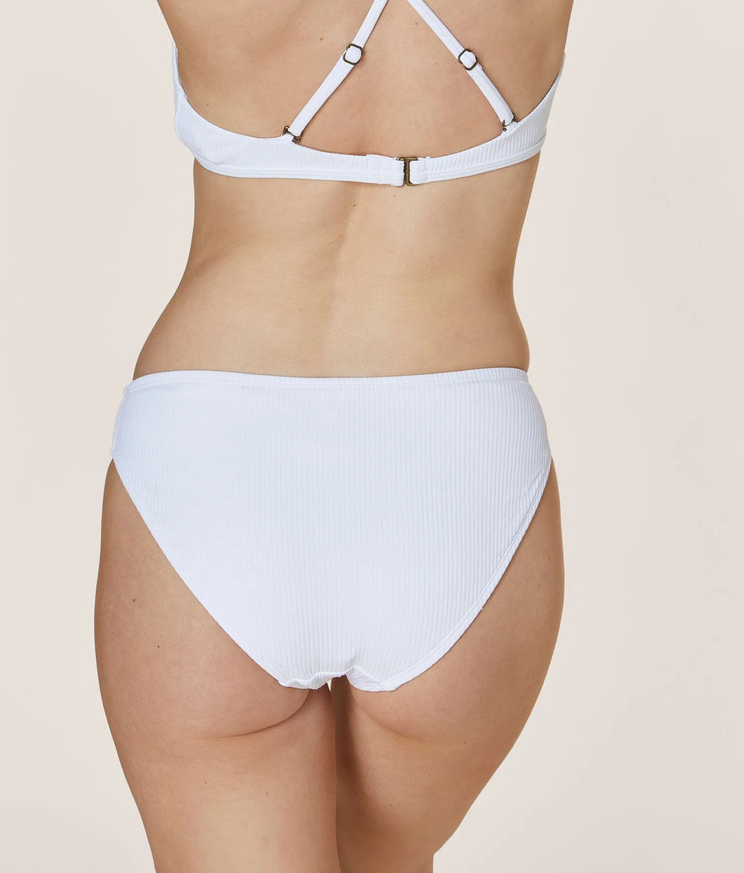 The Classic Bikini Bottom - Eco Ribbed - White sold by Andie product image thumbnail 4