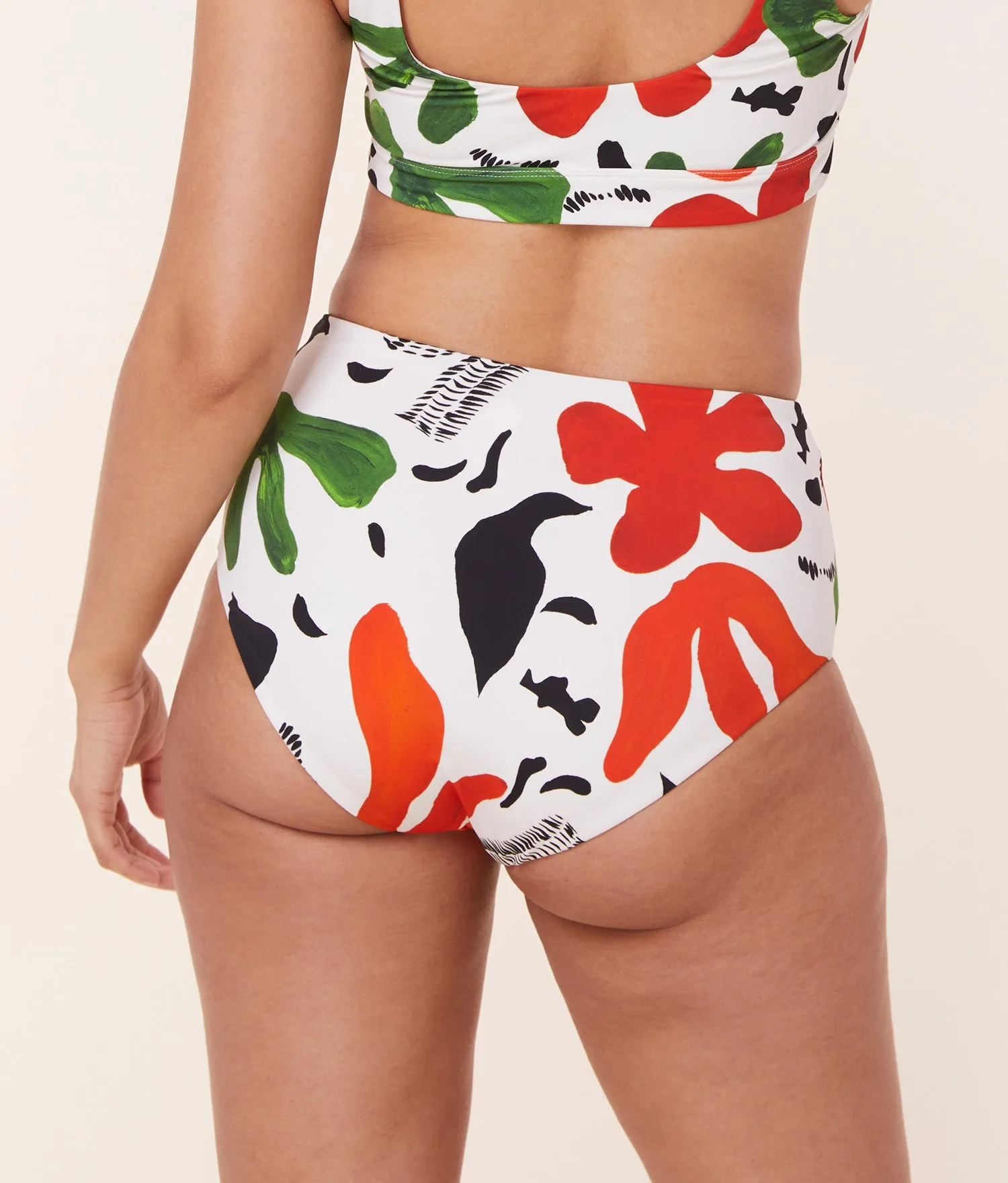 M.M.LaFleur High Waisted Bottom - Eco Nylon - Abstract Floral sold by Andie product image thumbnail 2