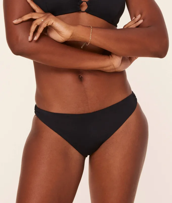 The Bonita Bikini Bottom - Eco Nylon - Black sold by Andie