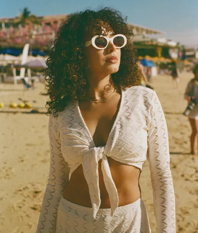 The Crete Jacket - Scallop Crochet - Gardenia sold by Andie