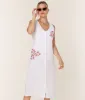 The Anamur Button Up Dress - Linen - White sold by Andie