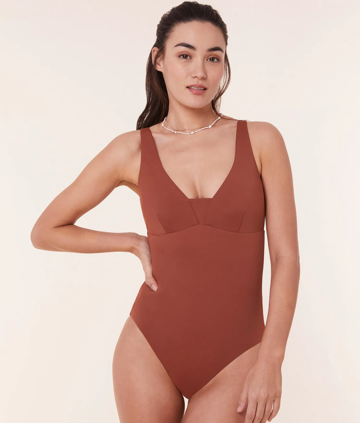 The Tahiti One Piece - Eco Nylon - Sequoia - Classic sold by Andie