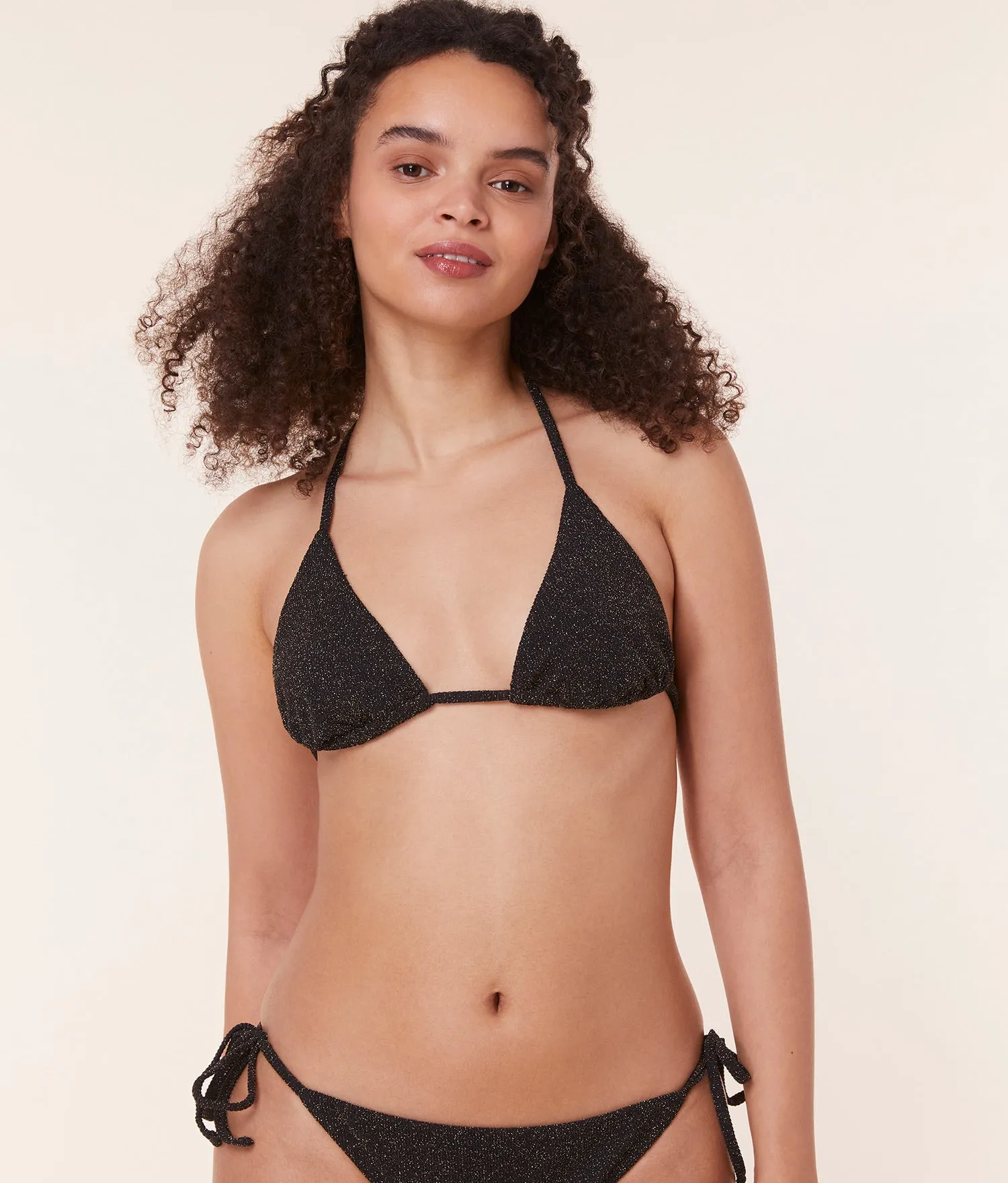 The String Bikini Top - Lurex Rib - Black sold by Andie product image thumbnail 3