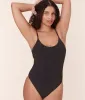 The Liku One Piece - Lurex Rib - Black - Classic sold by Andie