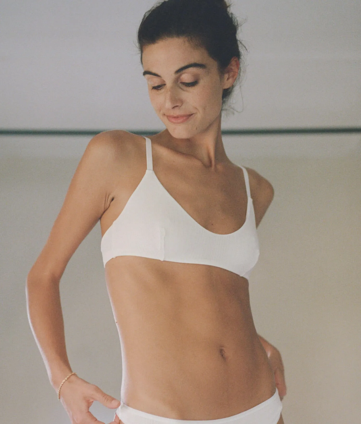 The Plunge Bralette - Cloud - Snow sold by Andie