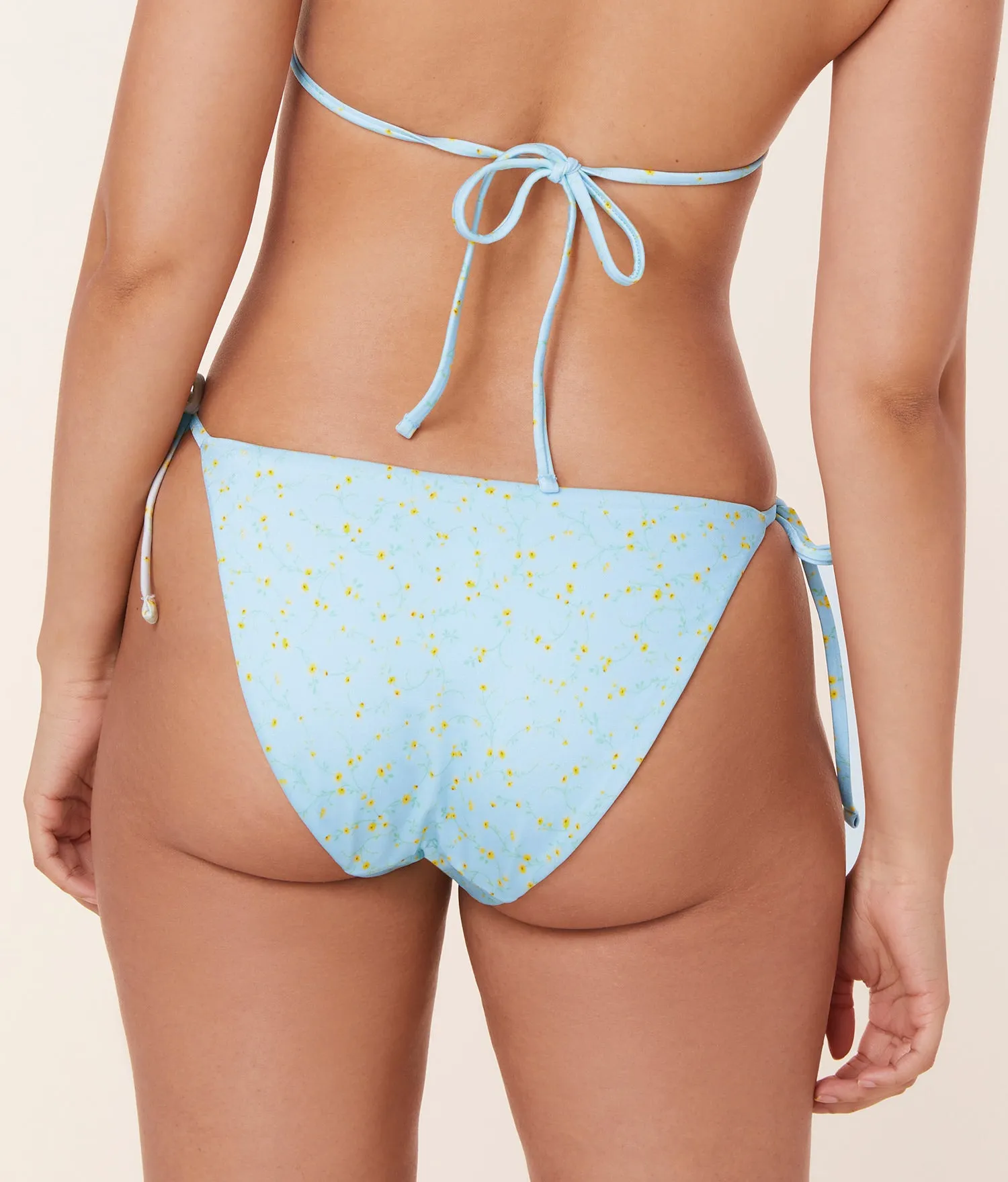 The String Bikini Bottom - Satin - Powder Ditsy Bloom sold by Andie product image thumbnail 2