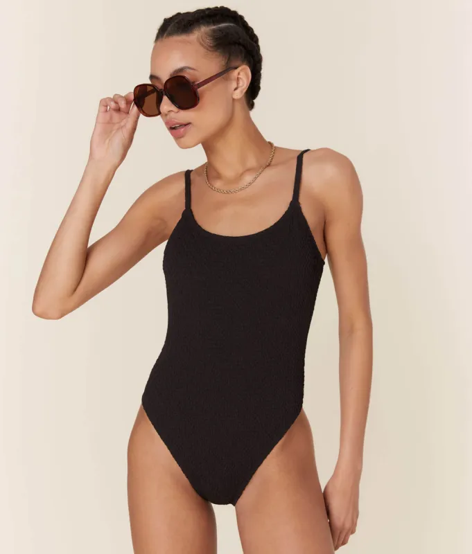 The Laguna One Piece - Popcorn - Black - Classic sold by Andie