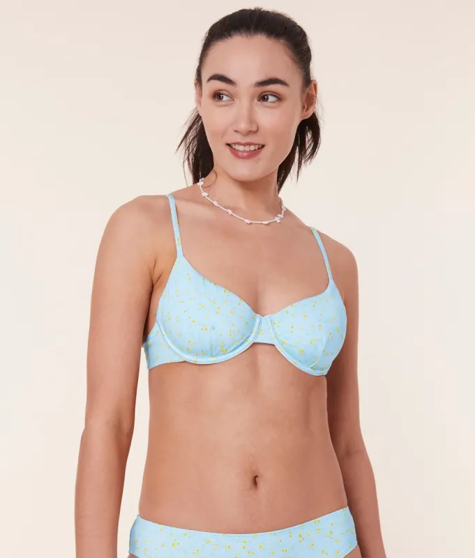 The Bermuda Bikini Top - Satin - Powder Ditsy Bloom made by Andie