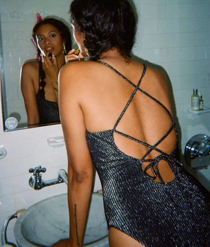 The Fiji One Piece - Ribbed Glitter - Black - Classic sold by Andie