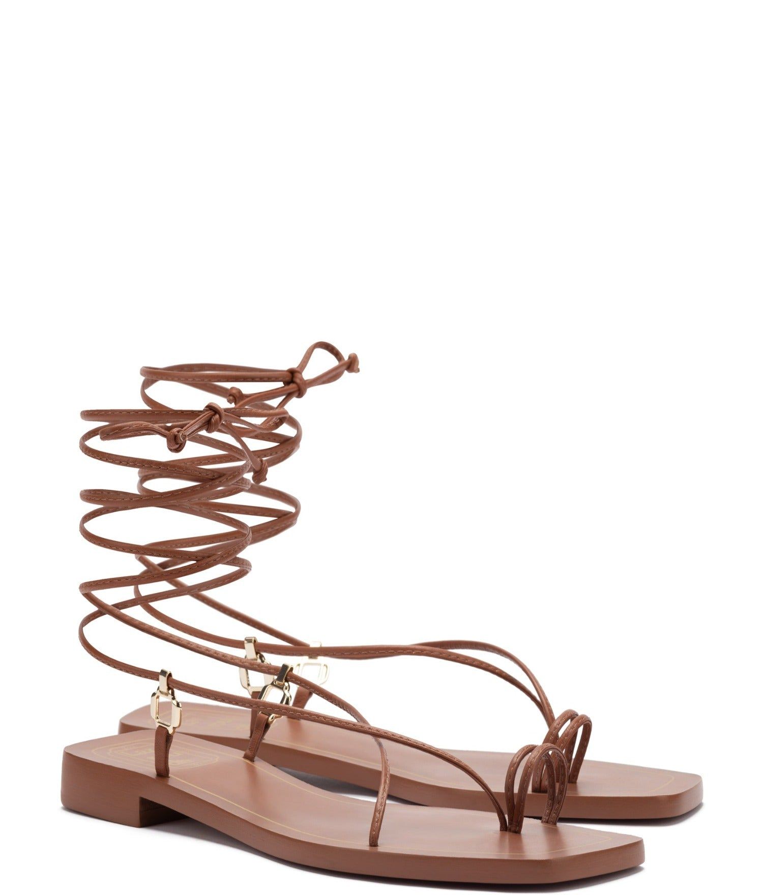 Portofino Flat Sandal In Caramel Leather sold by Andie product image thumbnail 2
