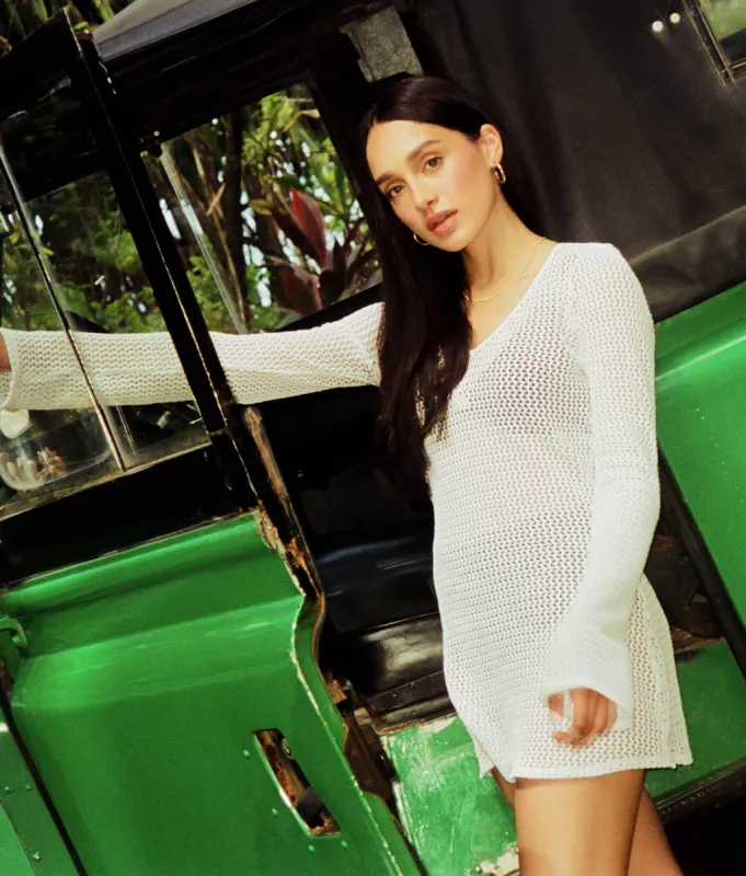 The Marieta Dress - Crochet - White sold by Andie