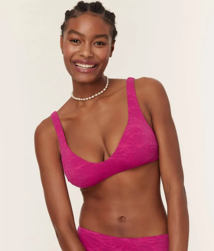 The Delray - Top - Textured Floral - Lava sold by Andie