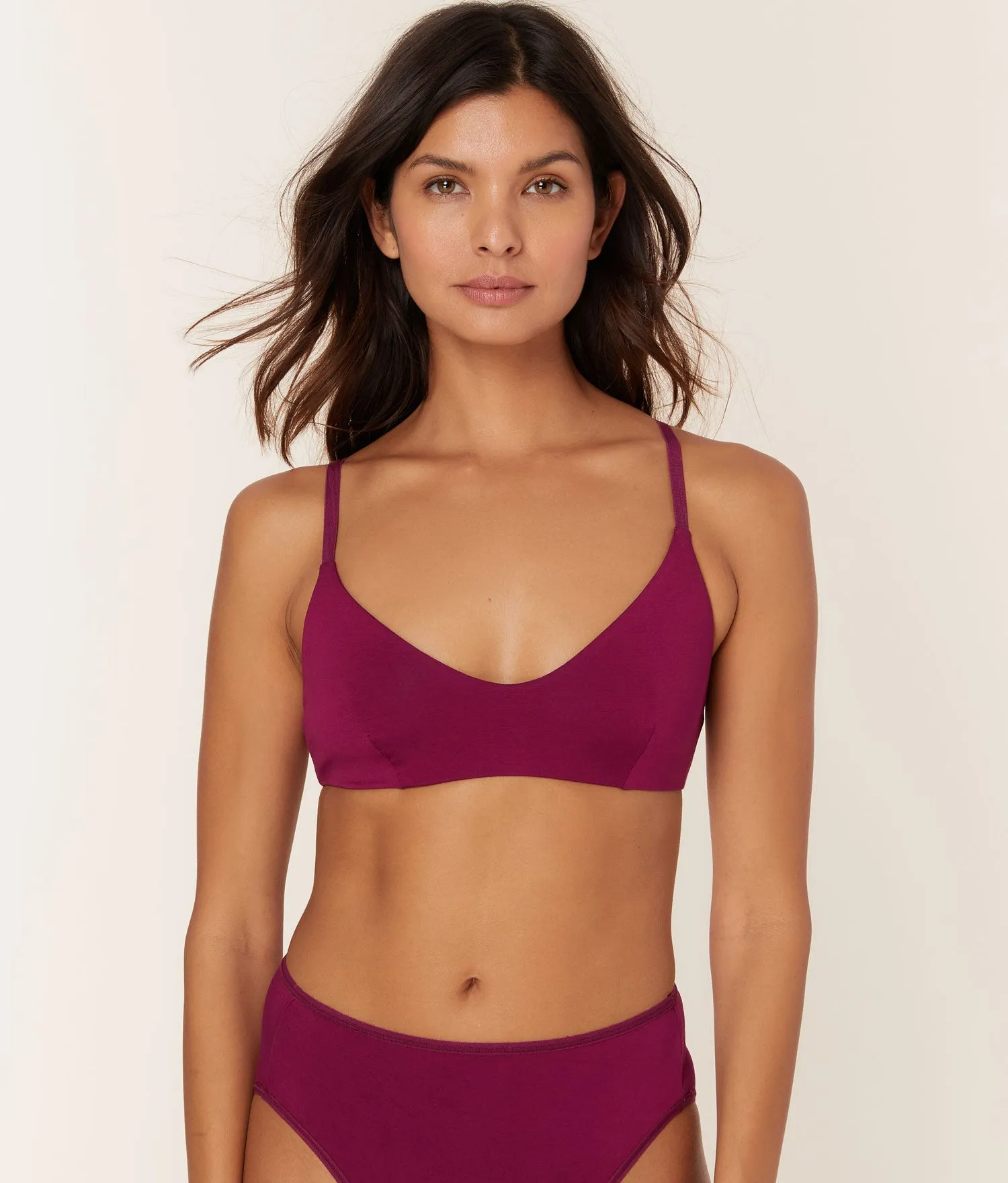 The Plunge Bralette - Bamboo Jersey - Bordeaux sold by Andie product image thumbnail 3