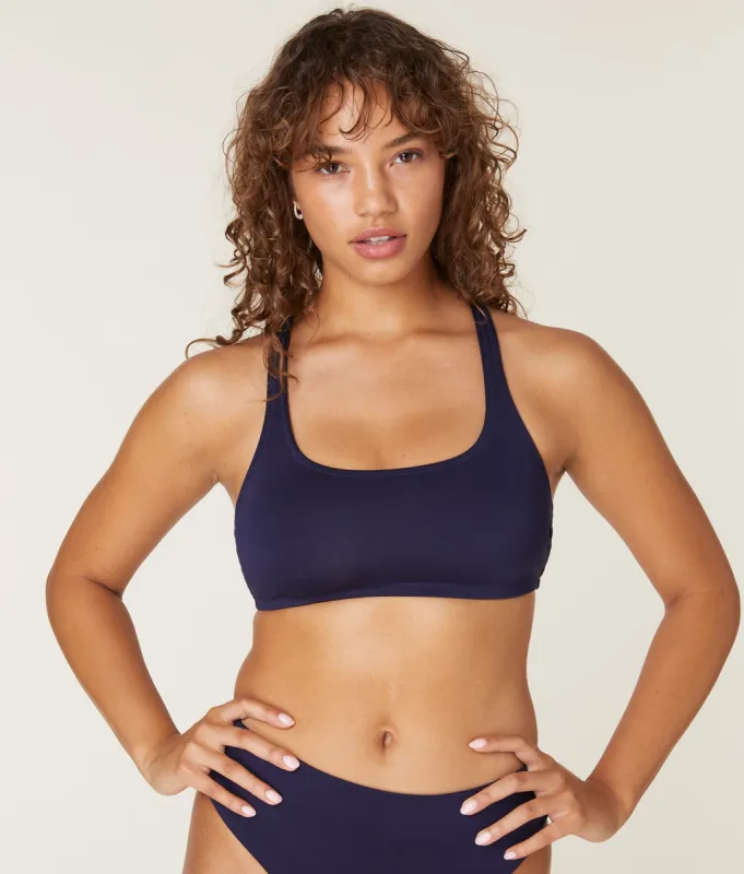The Marina Bikini Top - Eco Nylon - Navy sold by Andie