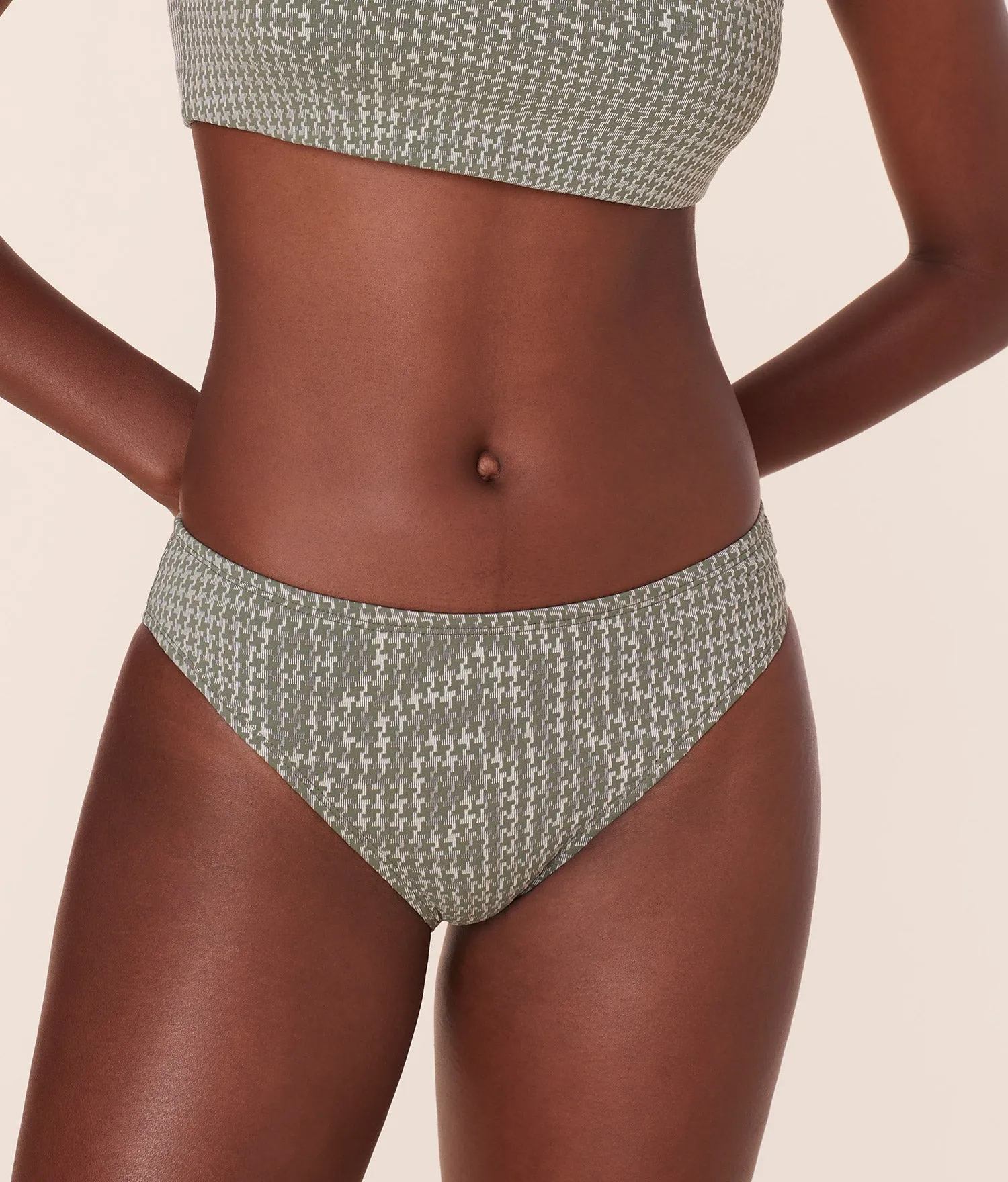 The Classic Bikini Bottom - Houndstooth - Seagrass sold by Andie