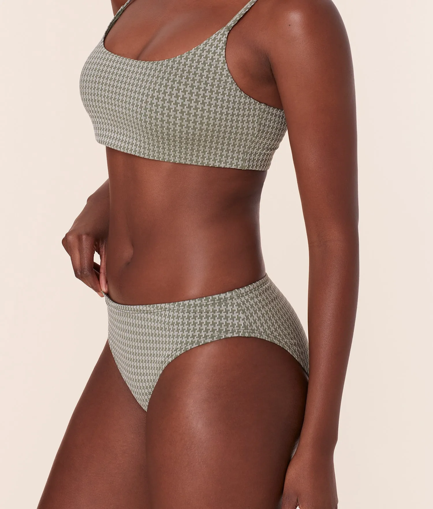 The Classic Bikini Bottom - Houndstooth - Seagrass sold by Andie product image thumbnail 4