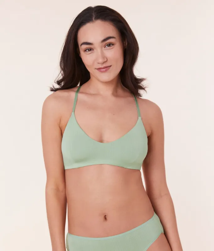 The Plunge Bralette - Cloud - Jade sold by Andie