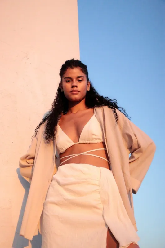 Bella Mini Skirt - Natural sold by Andie