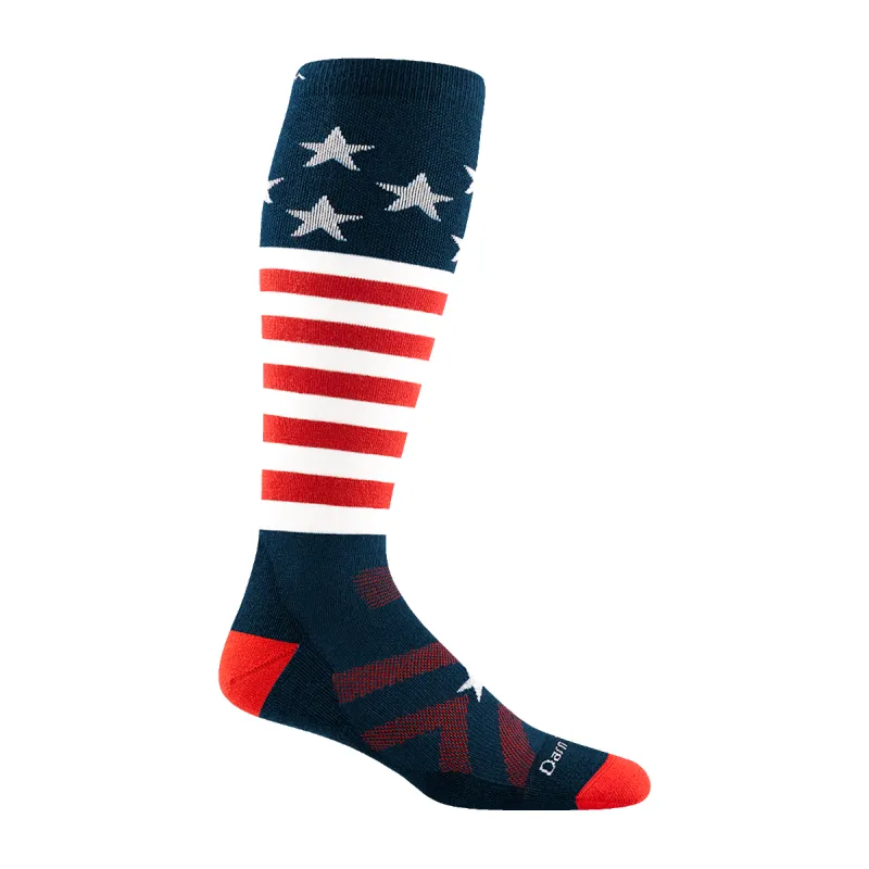 Men's Captain Stripe Over-the-Calf  Midweight Ski & Snowboard Sock made by Darn Tough Vermont