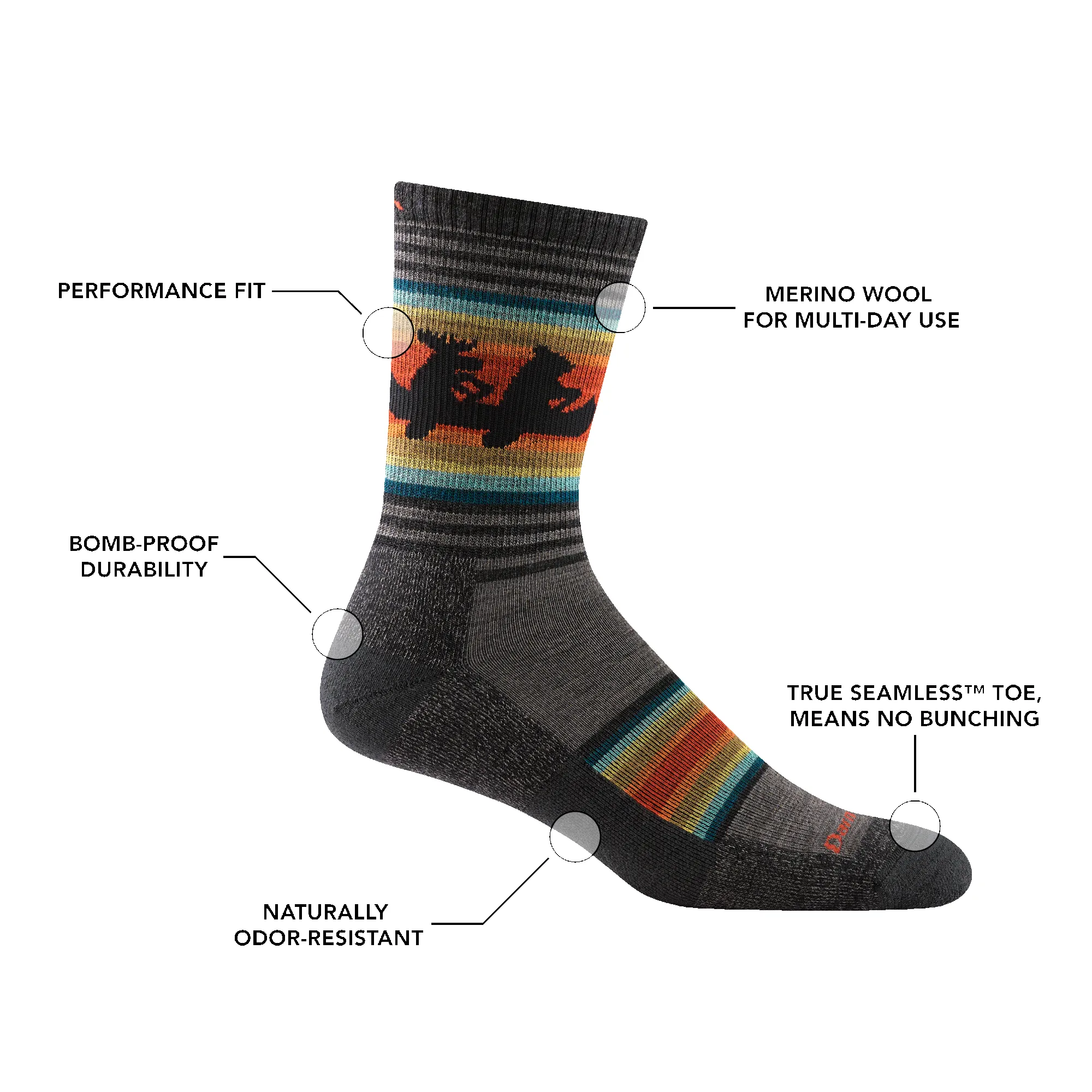Men's Willoughby Micro Crew Lightweight Hiking Sock-Last Chance sold by Darn Tough Vermont product image thumbnail 4
