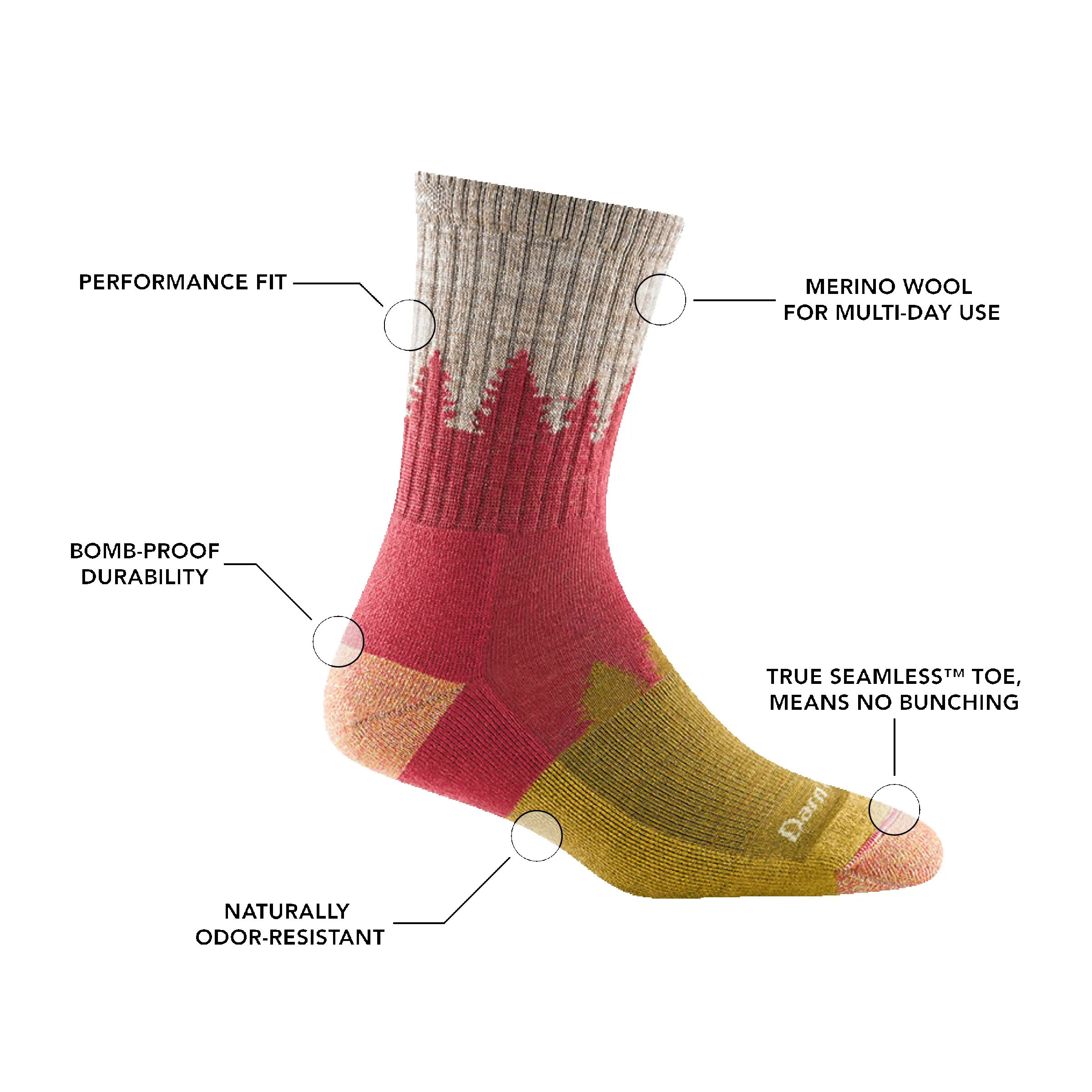 Women's Treeline Micro Crew Midweight Hiking Sock - Last Chance sold by Darn Tough Vermont product image thumbnail 2