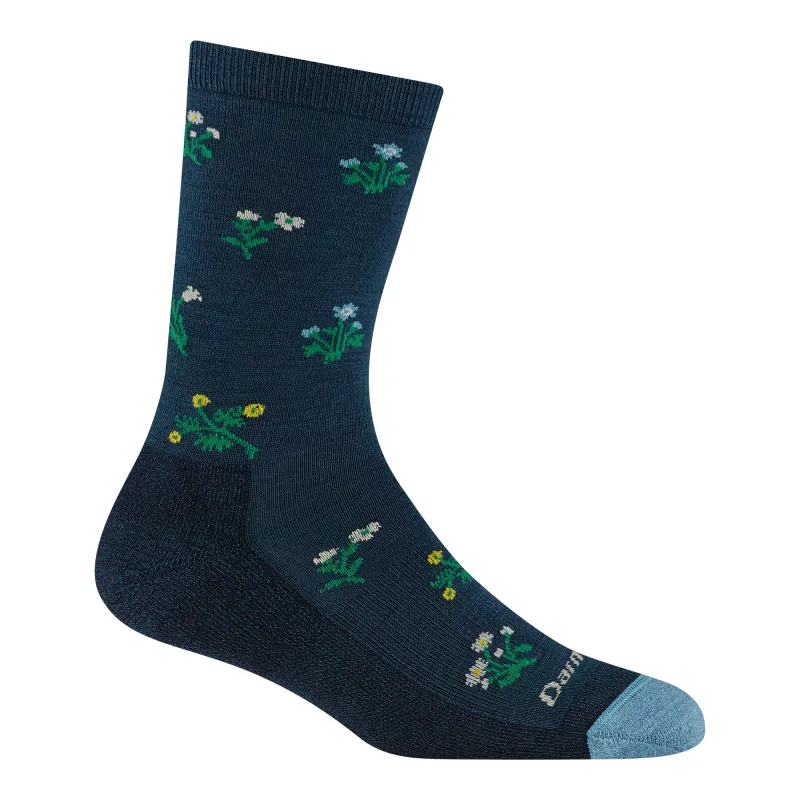 Women's Wildflower Crew Lightweight Lifestyle Socks made by Darn Tough Vermont