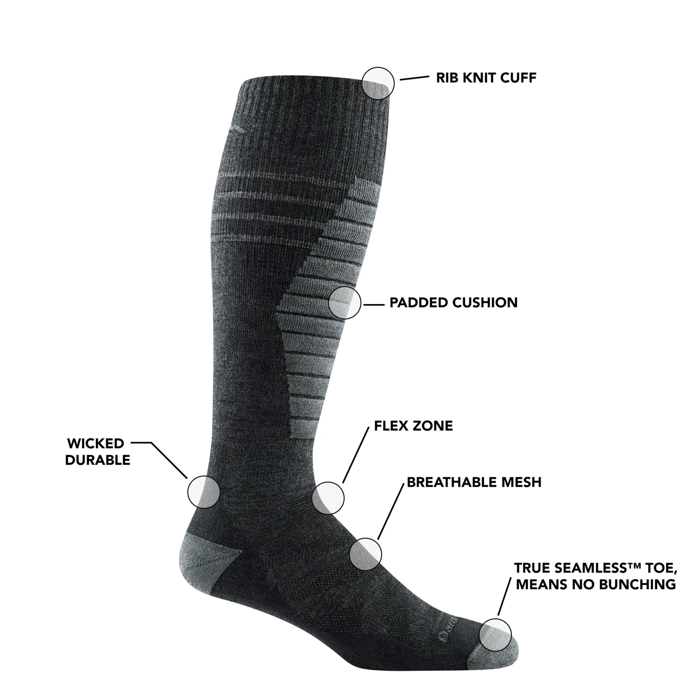 Men's Edge Over-the-Calf Midweight Ski & Snowboard Sock sold by Darn Tough Vermont product image thumbnail 4