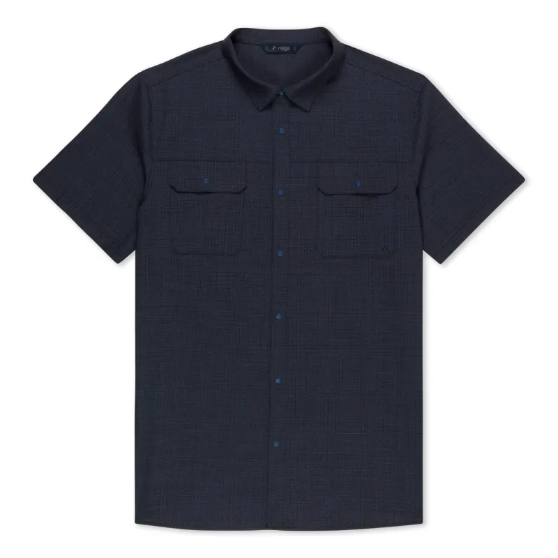 Men’s High Country Button Down Short Sleeve Shirt made by Ridge Merino