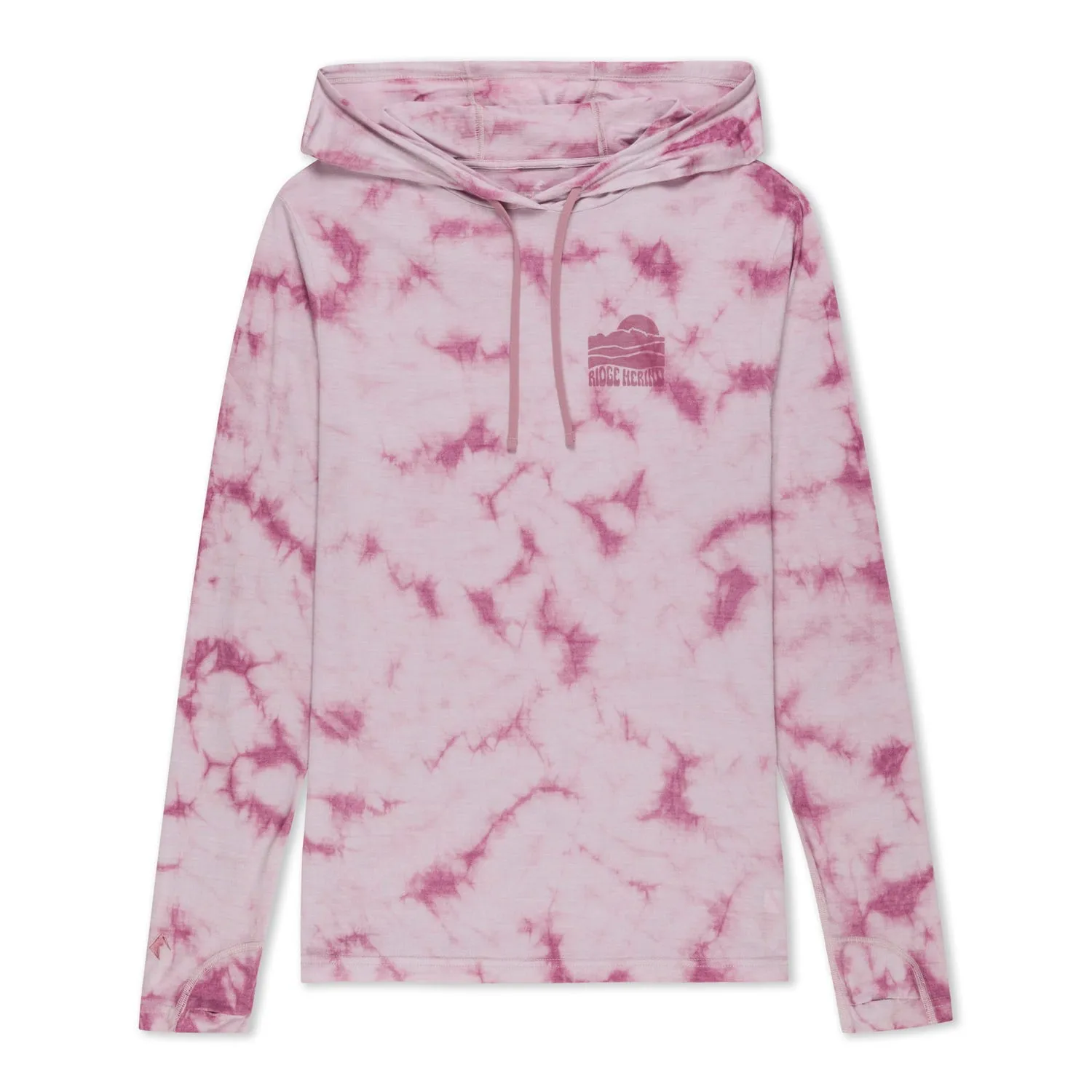 Women's Solstice Tie-Dye Lightweight Pullover Hoodie sold by Ridge Merino