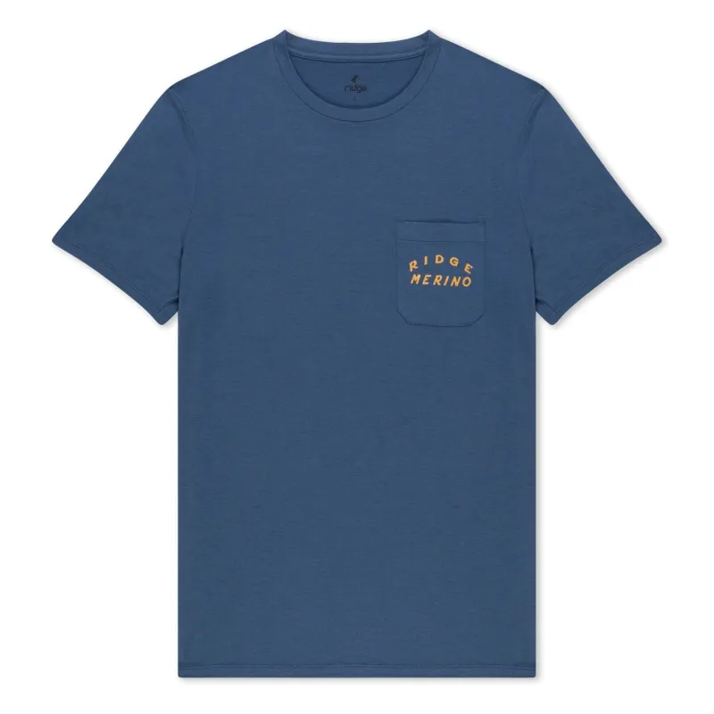 Men's Journey Merino Wool Pocket Tee - Ridge Vintage Indigo sold by Ridge Merino