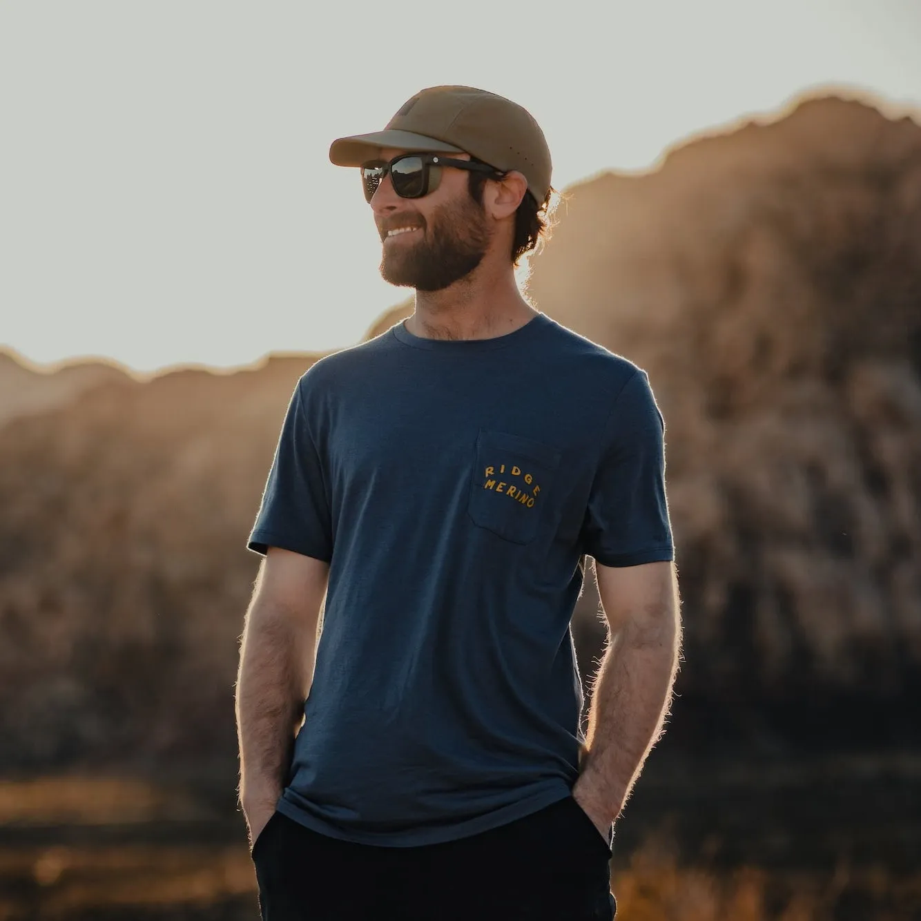 Men's Journey Merino Wool Pocket Tee - Ridge Vintage Indigo sold by Ridge Merino product image thumbnail 3