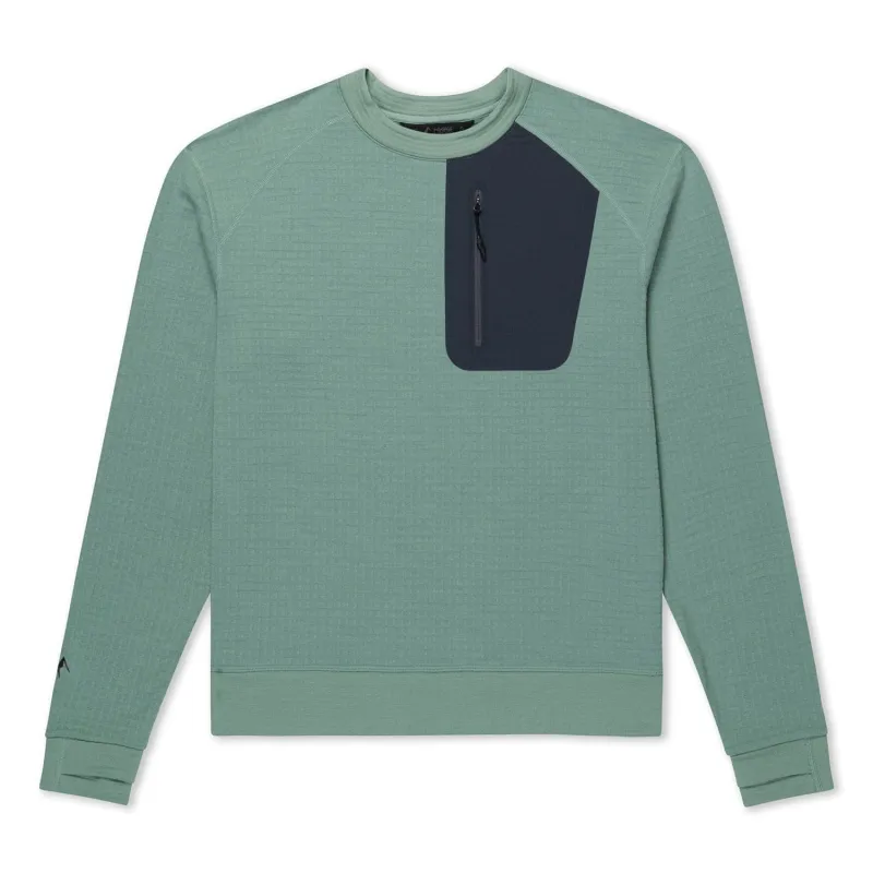 Women's Cloudripper Merino Grid Fleece Crew Pullover sold by Ridge Merino