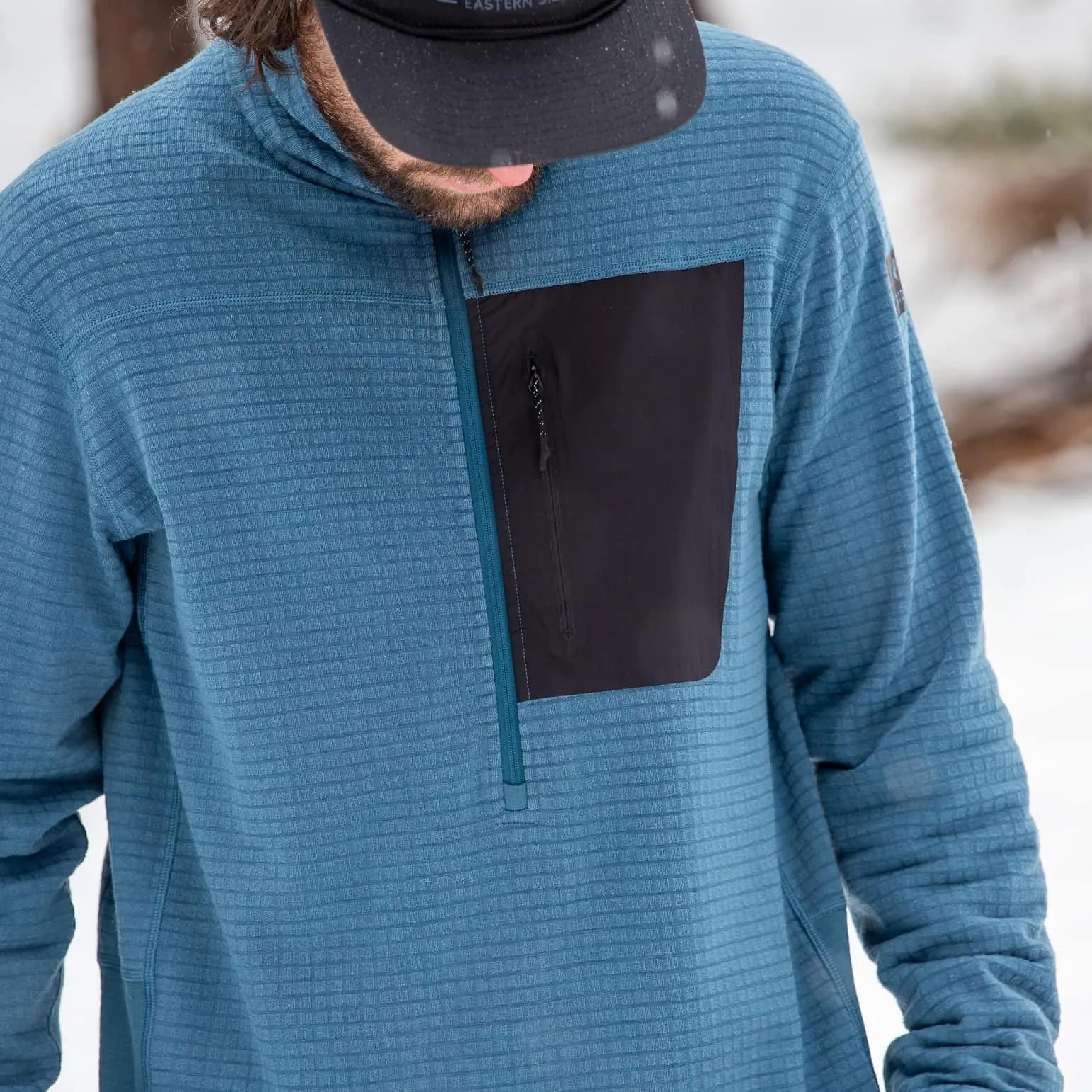 Men's Cloudripper Merino Grid Fleece Half Zip Pullover sold by Ridge Merino product image thumbnail 5