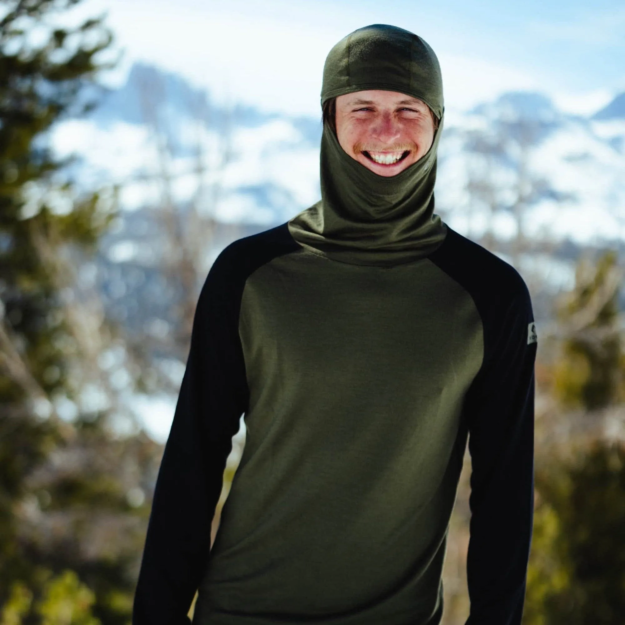 CLEARANCE Men's Aspect Midweight Merino Wool Base Layer Balaclava Hood sold by Ridge Merino product image thumbnail 4