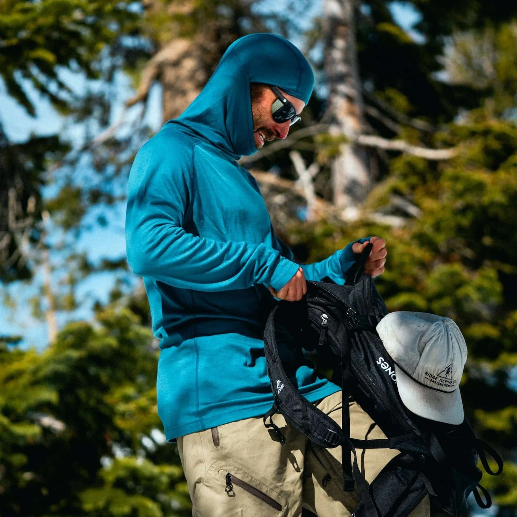 CLEARANCE Men's Aspect Midweight Merino Wool Base Layer Balaclava Hood sold by Ridge Merino product image thumbnail 3