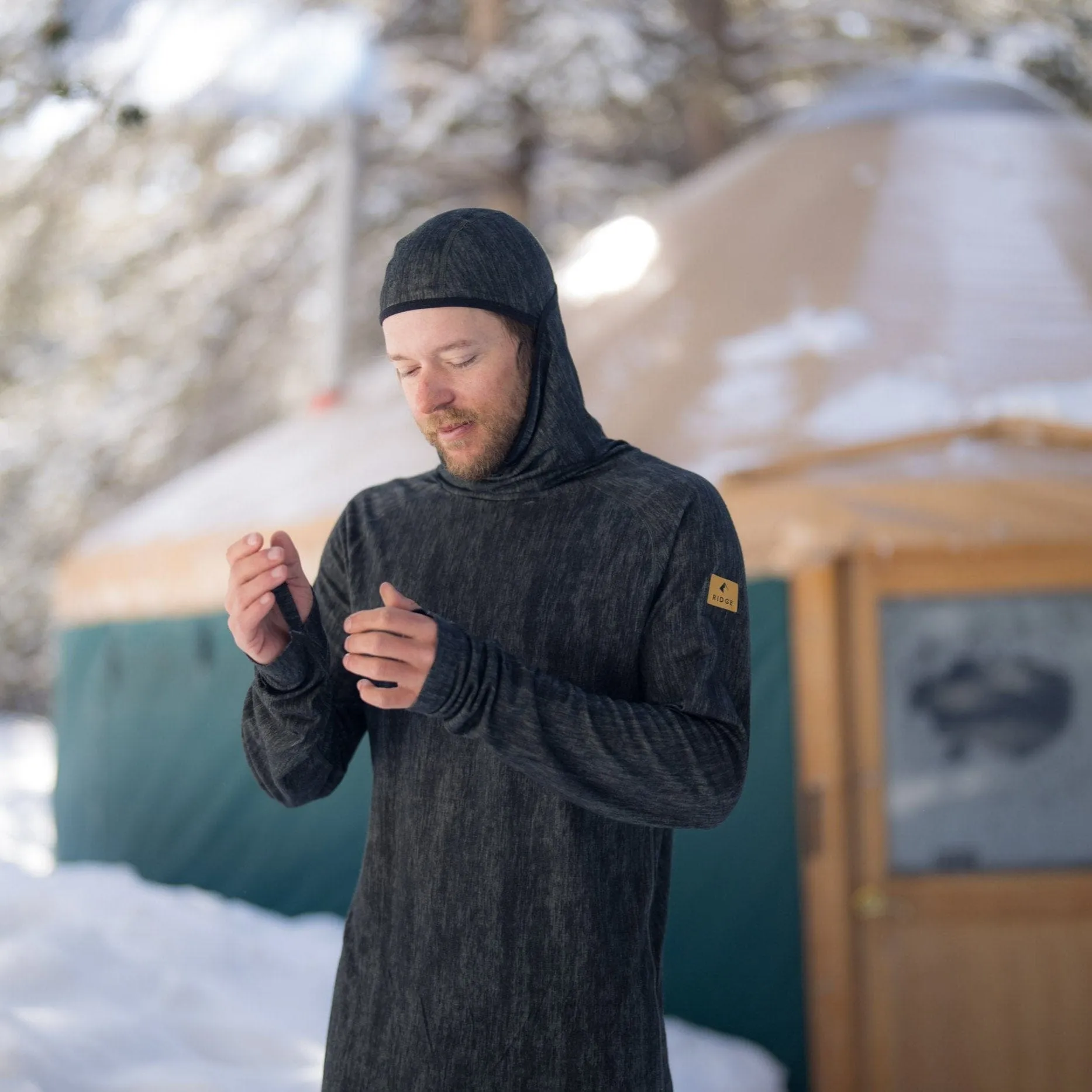 CLEARANCE Men's Aspect Midweight Merino Wool Base Layer Balaclava Hood sold by Ridge Merino product image thumbnail 5