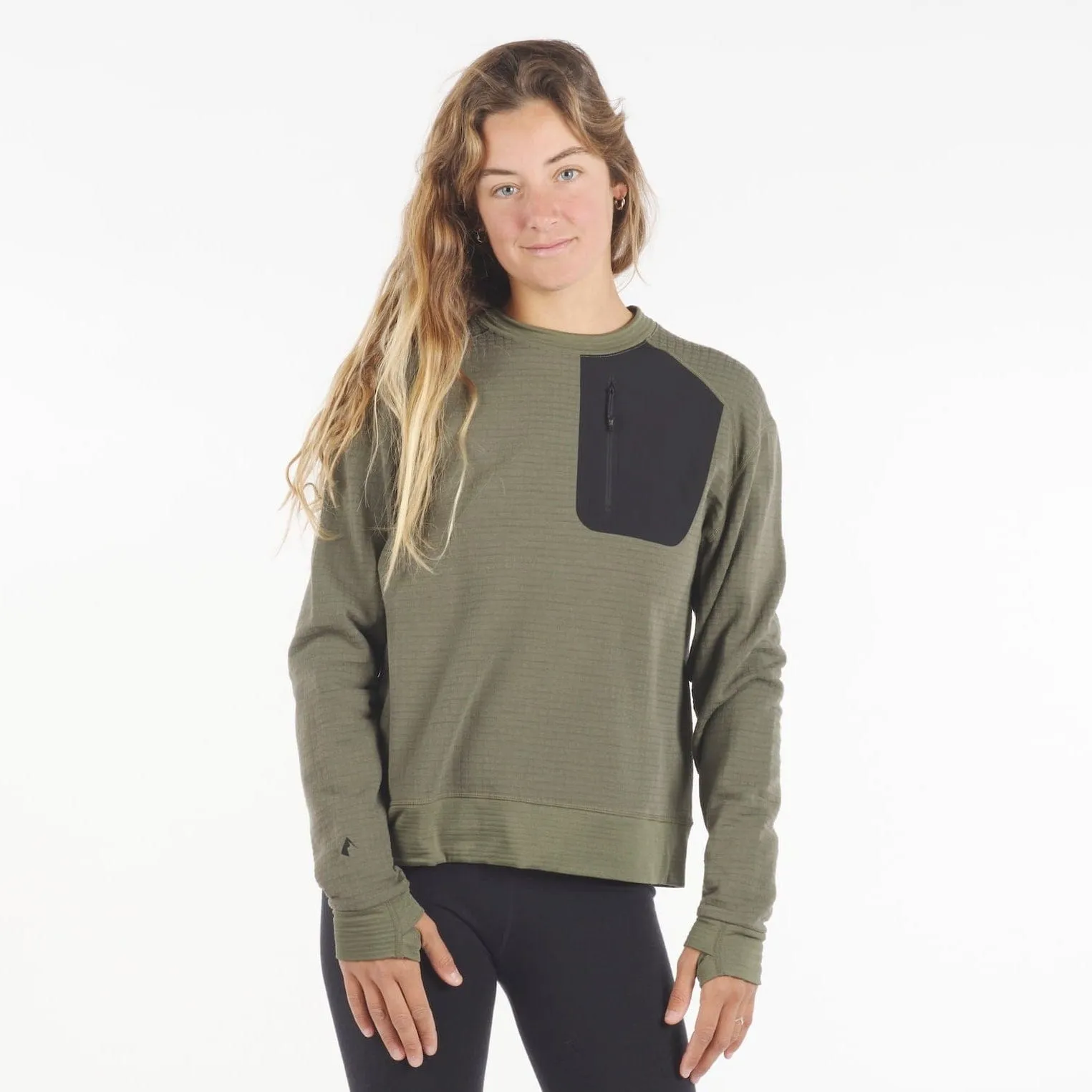 CLEARANCE Women's Cloudripper Merino Grid Fleece Crew Pullover sold by Ridge Merino product image thumbnail 2