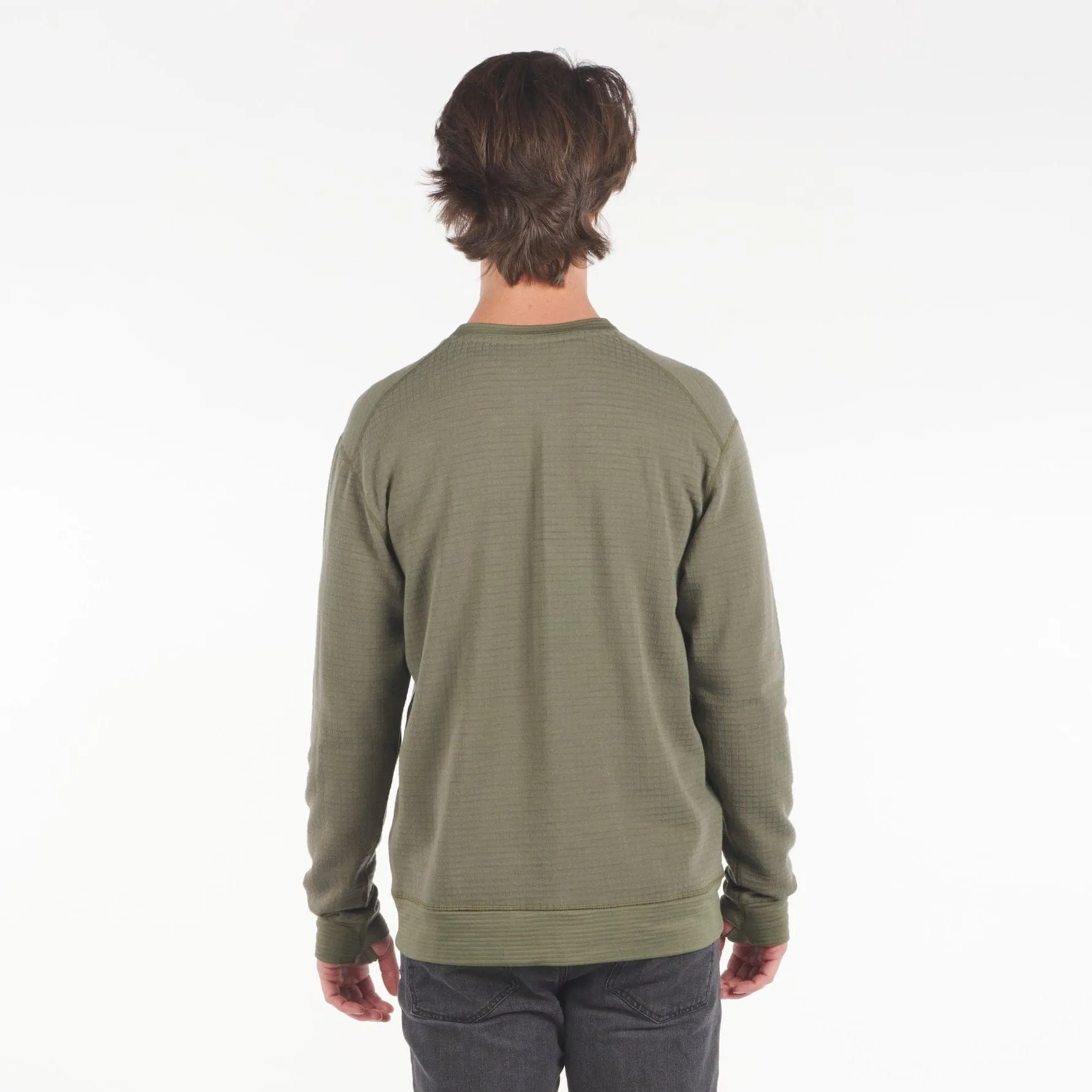 CLEARANCE Men's Cloudripper Merino Grid Fleece Crew Pullover sold by Ridge Merino product image thumbnail 4